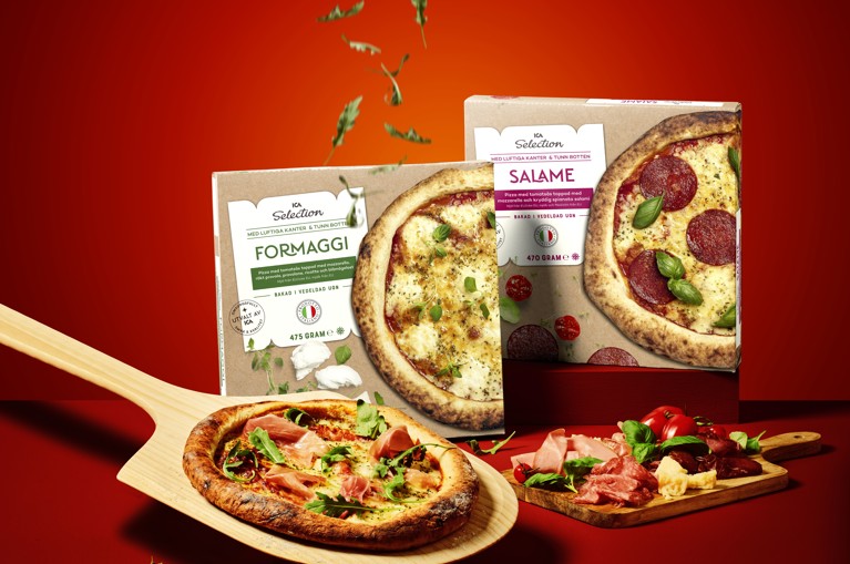 ICA lanserar vedugnsbakade pizzor från Italien